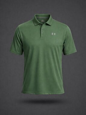 Under Armour HeatGear Polo Shirt Green Loose Fit Men’s Large